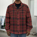 Red And Yellow Tartan Pattern Print Men's Shirt Jacket