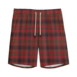 Red And Yellow Tartan Pattern Print Men's Sports Shorts