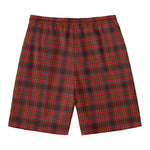 Red And Yellow Tartan Pattern Print Men's Swim Trunks