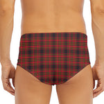 Red And Yellow Tartan Pattern Print Men's Triangle Swim Briefs