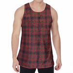 Red And Yellow Tartan Pattern Print Men's Velvet Tank Top