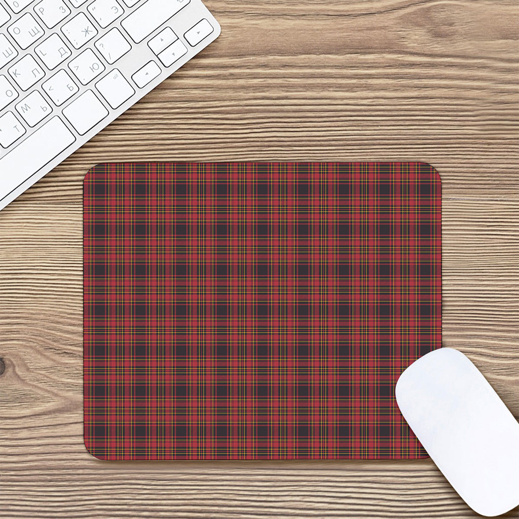 Red And Yellow Tartan Pattern Print Mouse Pad