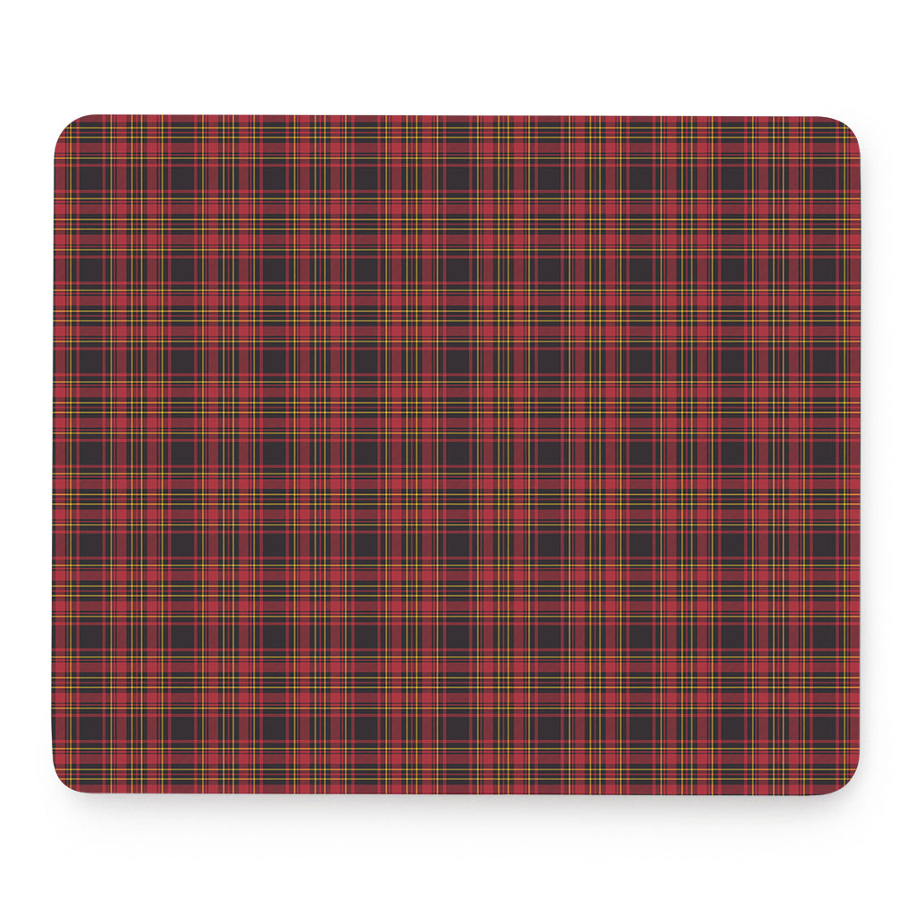 Red And Yellow Tartan Pattern Print Mouse Pad