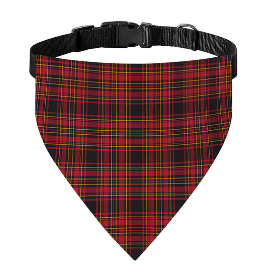 Red And Yellow Tartan Pattern Print Over The Collar Dog Bandana