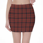 Red And Yellow Tartan Pattern Print Pencil Mini Skirt