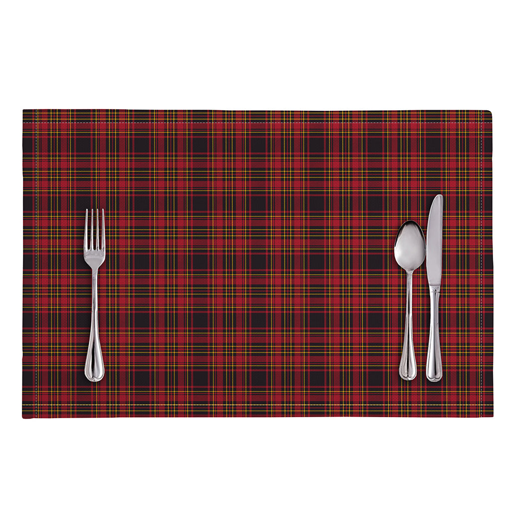 Red And Yellow Tartan Pattern Print Placemat