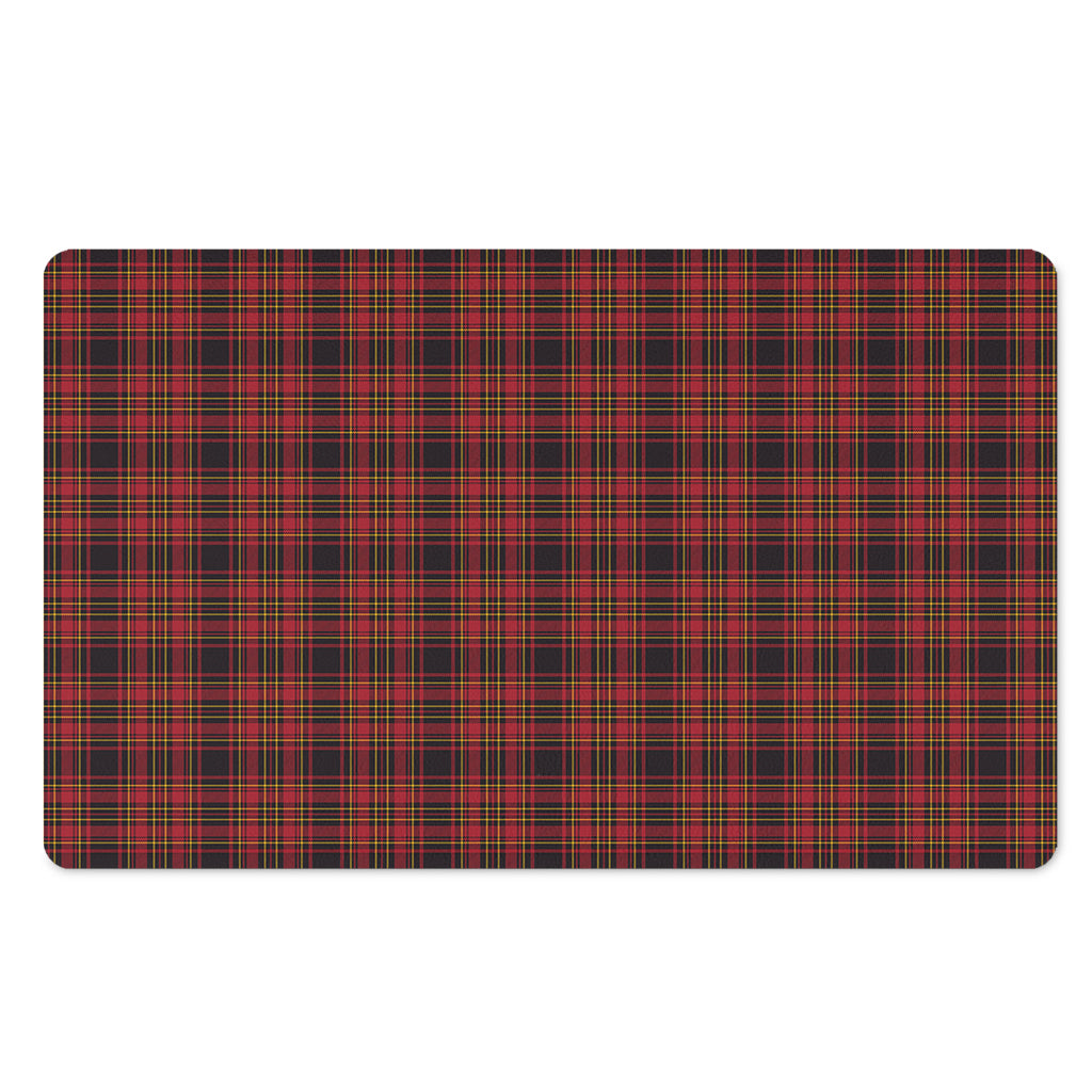 Red And Yellow Tartan Pattern Print Polyester Doormat