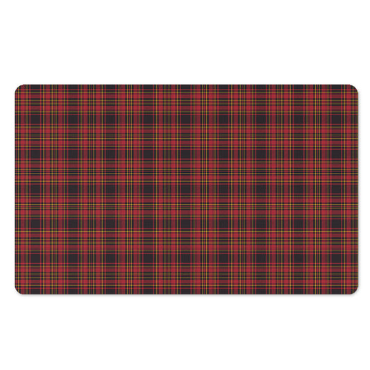 Red And Yellow Tartan Pattern Print Polyester Doormat