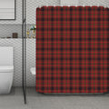 Red And Yellow Tartan Pattern Print Polyester Shower Curtain
