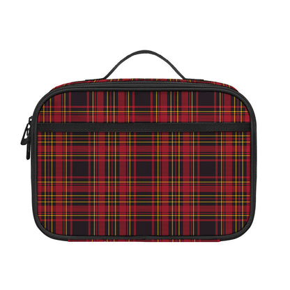 Red And Yellow Tartan Pattern Print Portable Lunch Bag