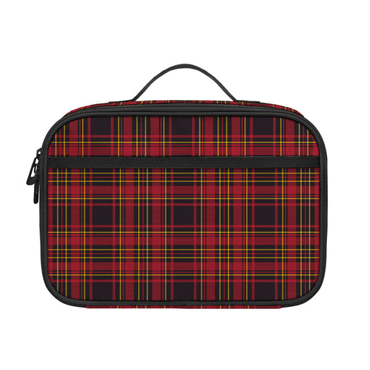Red And Yellow Tartan Pattern Print Portable Lunch Bag