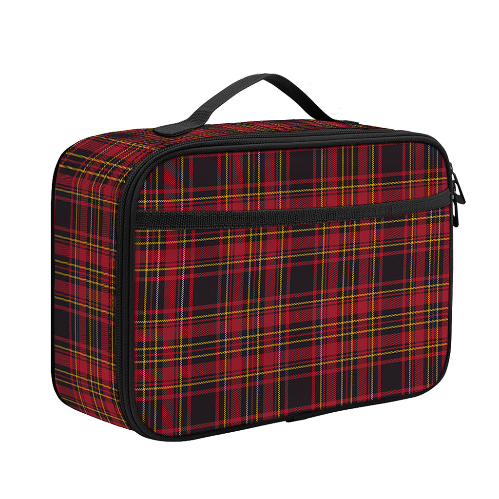 Red And Yellow Tartan Pattern Print Portable Lunch Bag