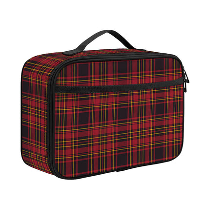 Red And Yellow Tartan Pattern Print Portable Lunch Bag
