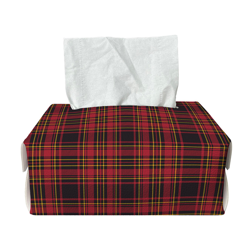 Red And Yellow Tartan Pattern Print Rectangle Tissue Box Cover