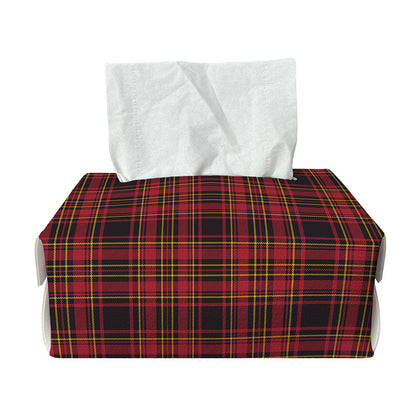Red And Yellow Tartan Pattern Print Rectangle Tissue Box Cover