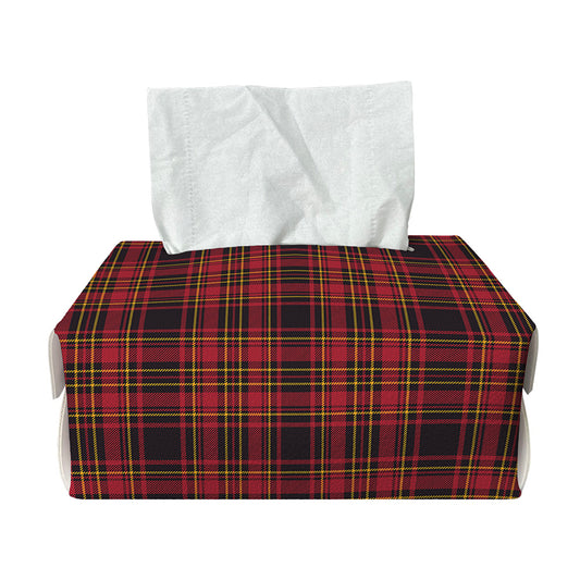 Red And Yellow Tartan Pattern Print Rectangle Tissue Box Cover