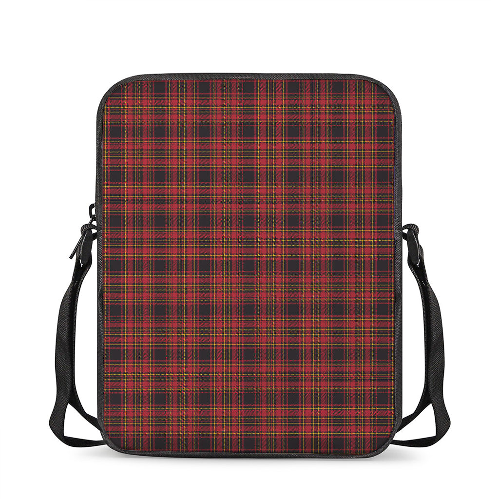 Red And Yellow Tartan Pattern Print Rectangular Crossbody Bag