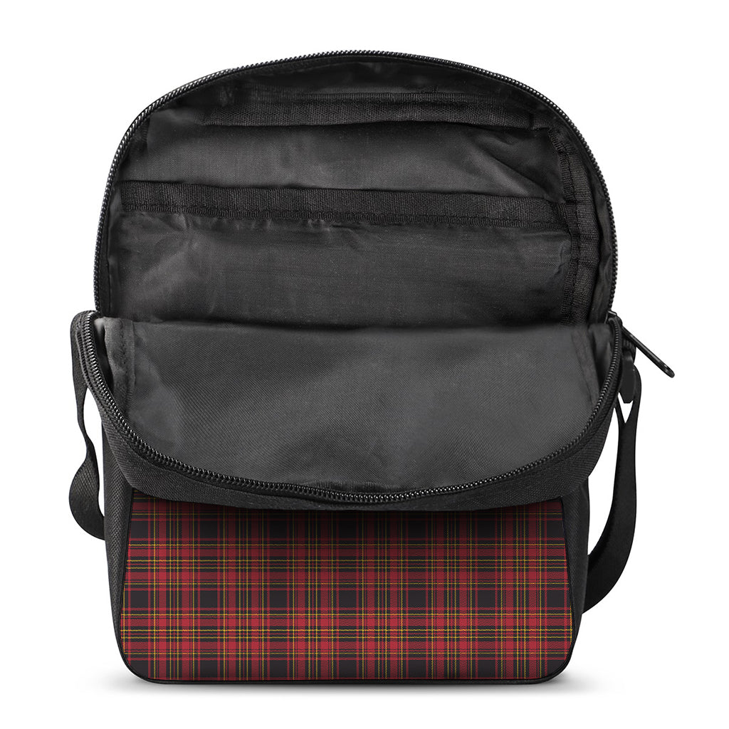 Red And Yellow Tartan Pattern Print Rectangular Crossbody Bag