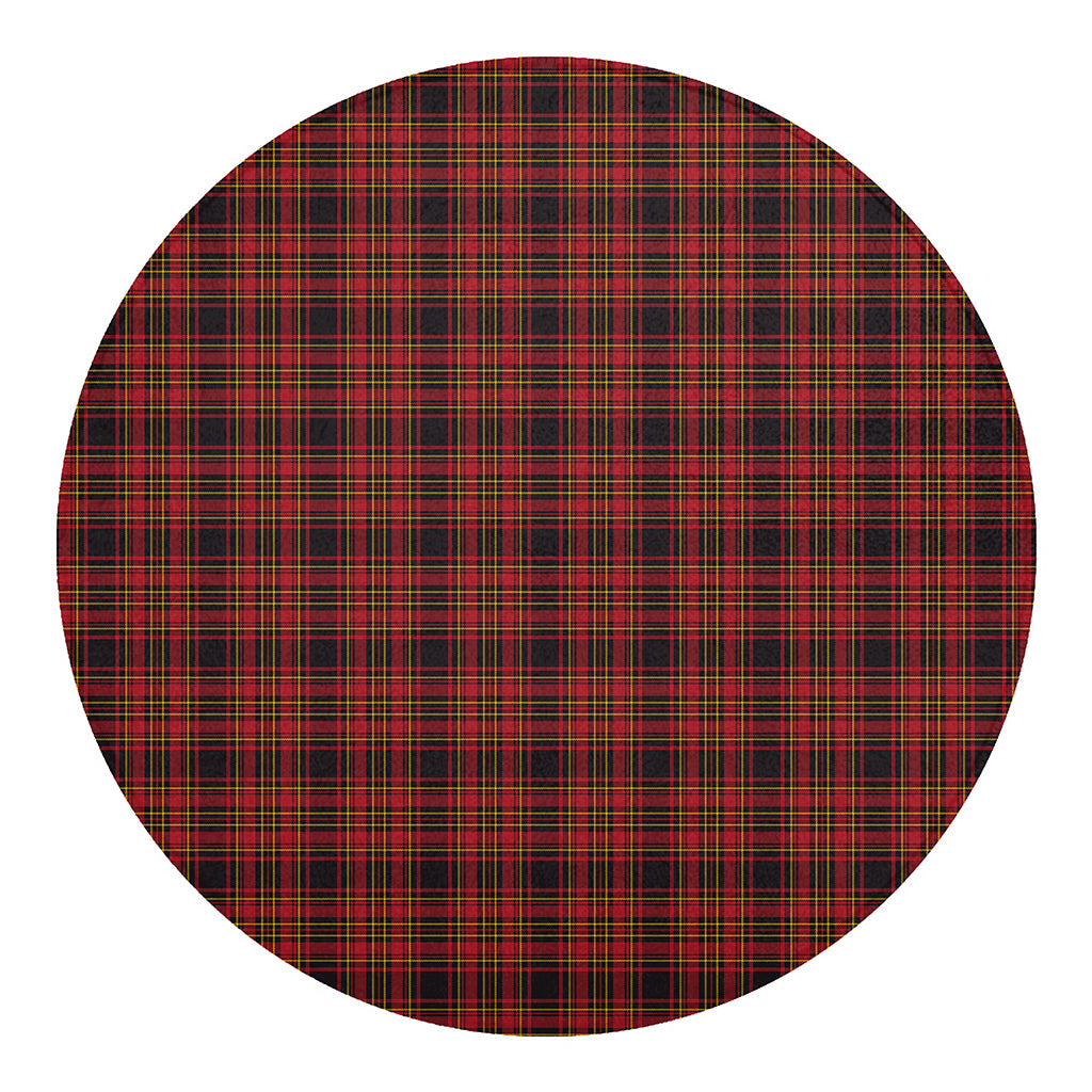 Red And Yellow Tartan Pattern Print Round Blanket