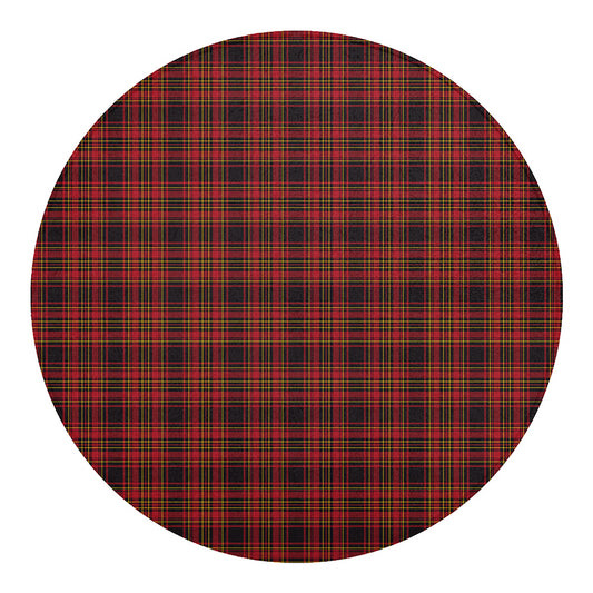 Red And Yellow Tartan Pattern Print Round Blanket
