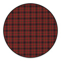 Red And Yellow Tartan Pattern Print Round Floor Mat
