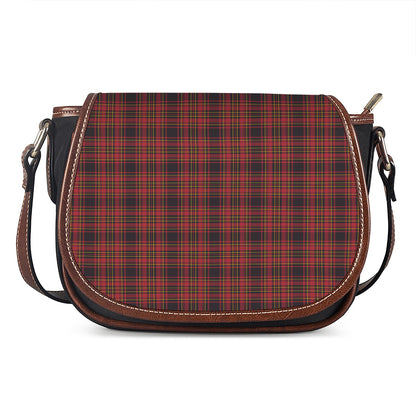 Red And Yellow Tartan Pattern Print Saddle Bag