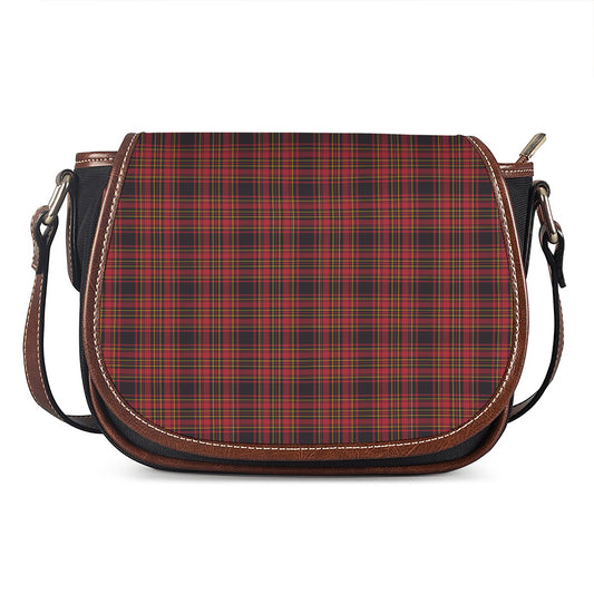Red And Yellow Tartan Pattern Print Saddle Bag