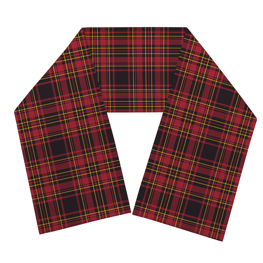 Red And Yellow Tartan Pattern Print Scarf
