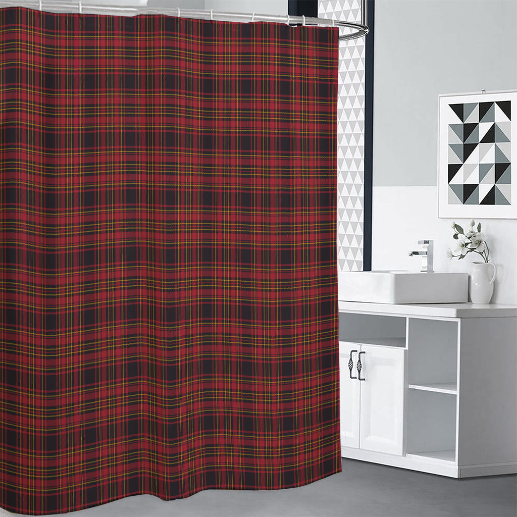 Red And Yellow Tartan Pattern Print Shower Curtain