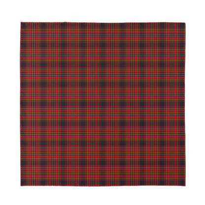 Red And Yellow Tartan Pattern Print Silk Bandana