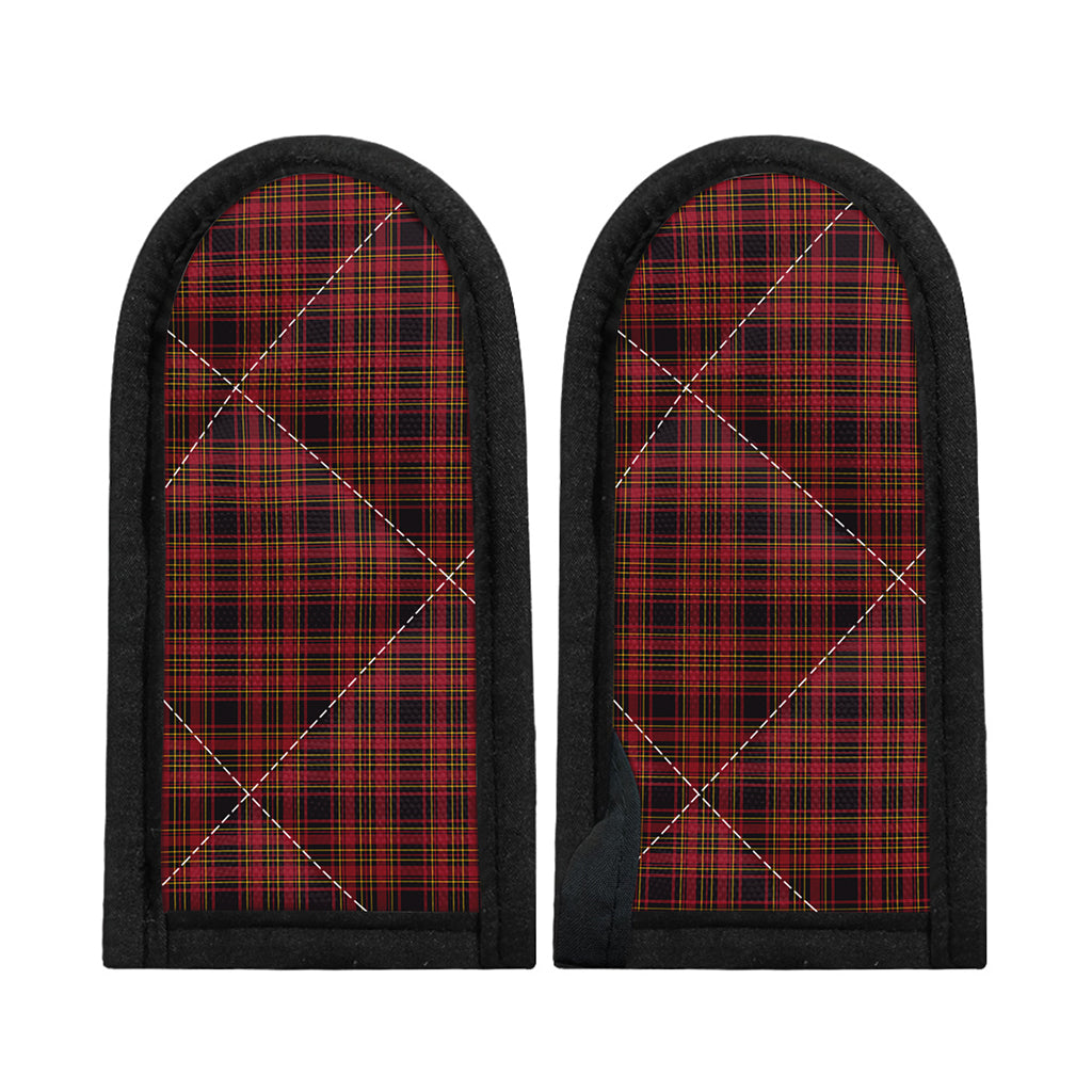 Red And Yellow Tartan Pattern Print Skillet Handle Cover