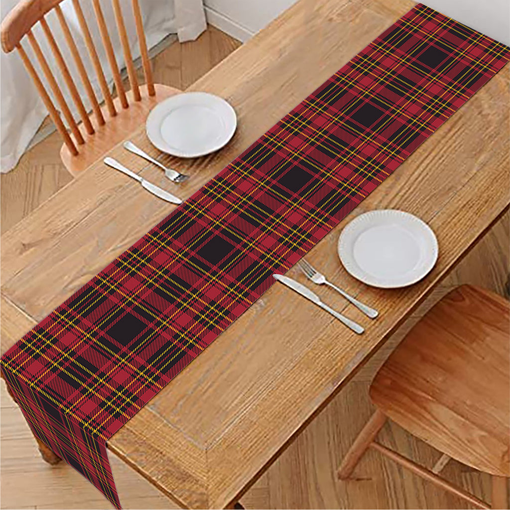 Red And Yellow Tartan Pattern Print Table Runner