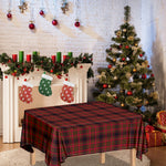 Red And Yellow Tartan Pattern Print Tablecloth