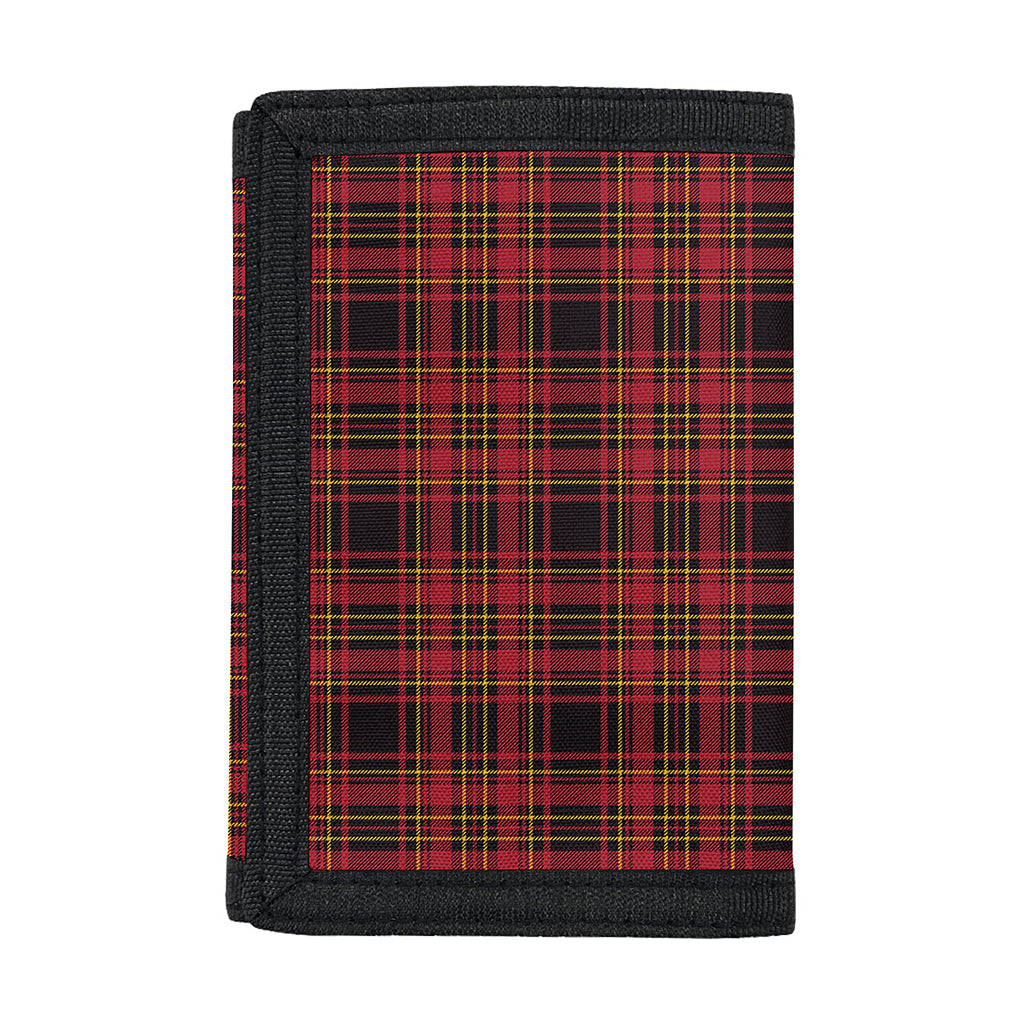 Red And Yellow Tartan Pattern Print Trifold Wallet