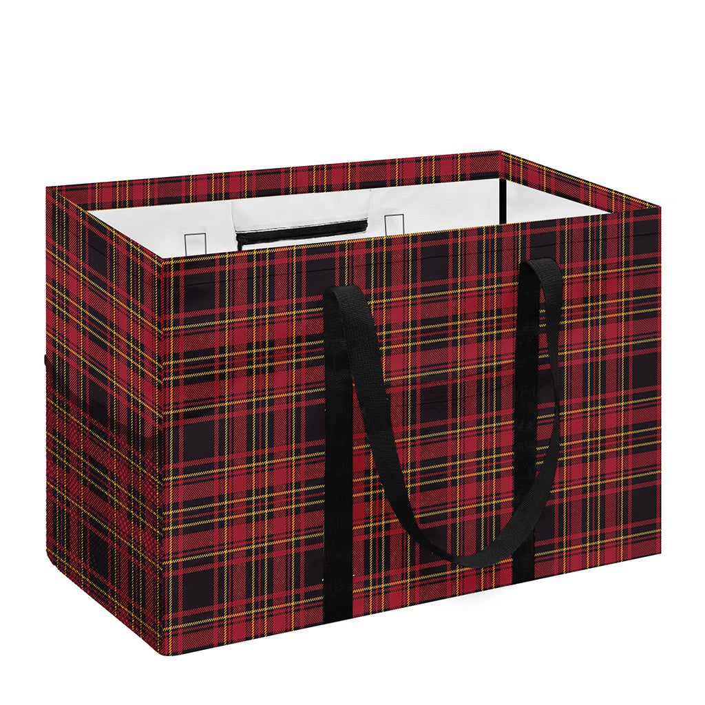 Red And Yellow Tartan Pattern Print Utility Tote Bag