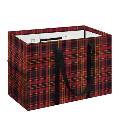 Red And Yellow Tartan Pattern Print Utility Tote Bag
