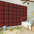 Red And Yellow Tartan Pattern Print Wall Sticker