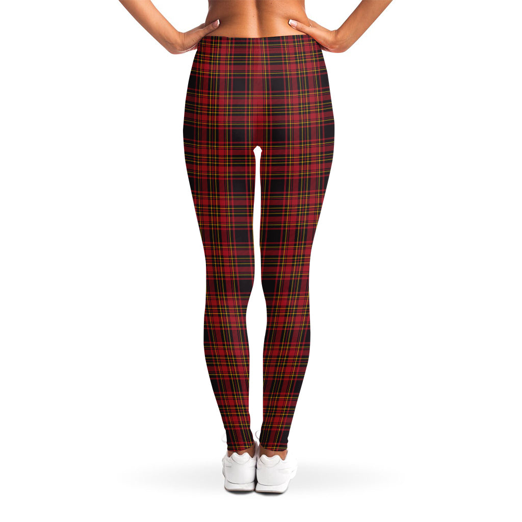 Red And Yellow Tartan Pattern Print Women's Leggings