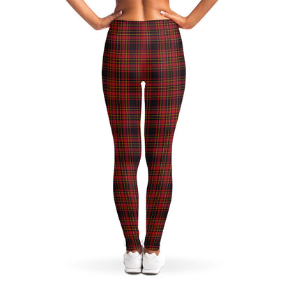 Red And Yellow Tartan Pattern Print Women's Leggings