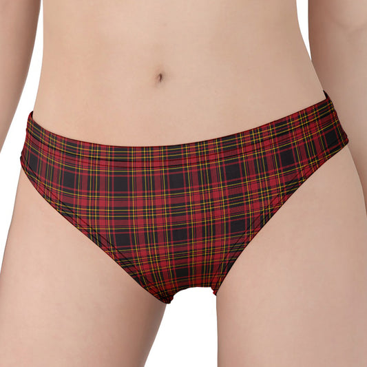 Red And Yellow Tartan Pattern Print Women's Panties