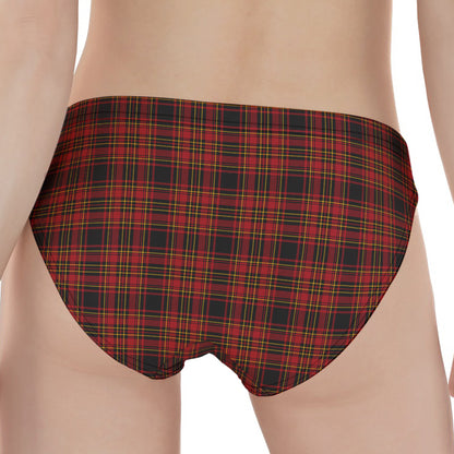 Red And Yellow Tartan Pattern Print Women's Panties