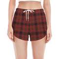 Red And Yellow Tartan Pattern Print Women's Split Running Shorts