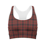 Red And Yellow Tartan Pattern Print Women's Sports Bra