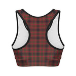 Red And Yellow Tartan Pattern Print Women's Sports Bra