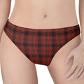 Red And Yellow Tartan Pattern Print Women's Thong