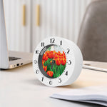Red And Yellow Tulip Print Alarm Clock