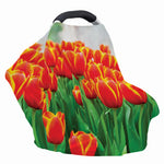 Red And Yellow Tulip Print Baby Seat Cover