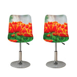 Red And Yellow Tulip Print Bar Stool Covers