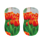 Red And Yellow Tulip Print Bar Stool Covers