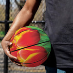 Red And Yellow Tulip Print Basketball